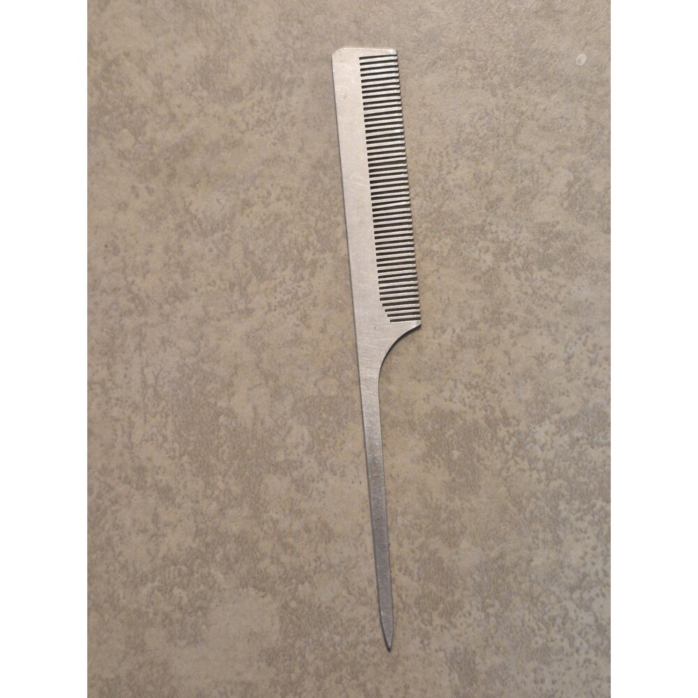 Vintage Aluminum Rat Tail Comb Beautician Barber 80's